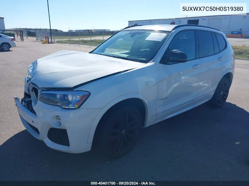 2017 BMW X3 xDrive35I VIN: 5UXWX7C50H0S19380 Lot: 40401700