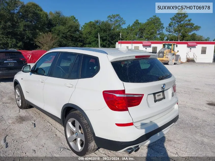 2017 BMW X3 xDrive28I VIN: 5UXWX9C57H0T06978 Lot: 40402015