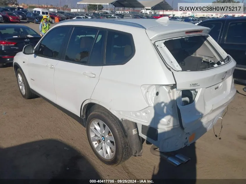 2017 BMW X3 xDrive28I VIN: 5UXWX9C38H0W75217 Lot: 40417705