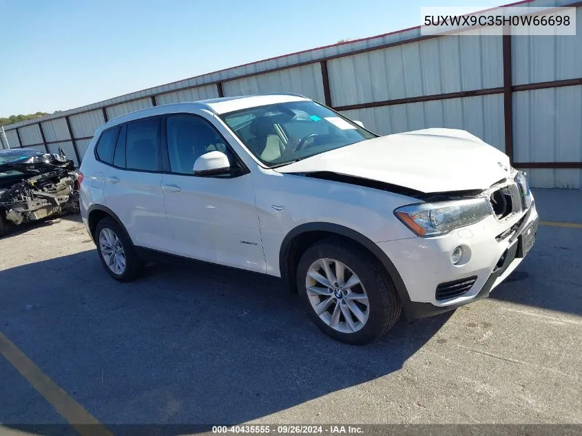 2017 BMW X3 xDrive28I VIN: 5UXWX9C35H0W66698 Lot: 40435555