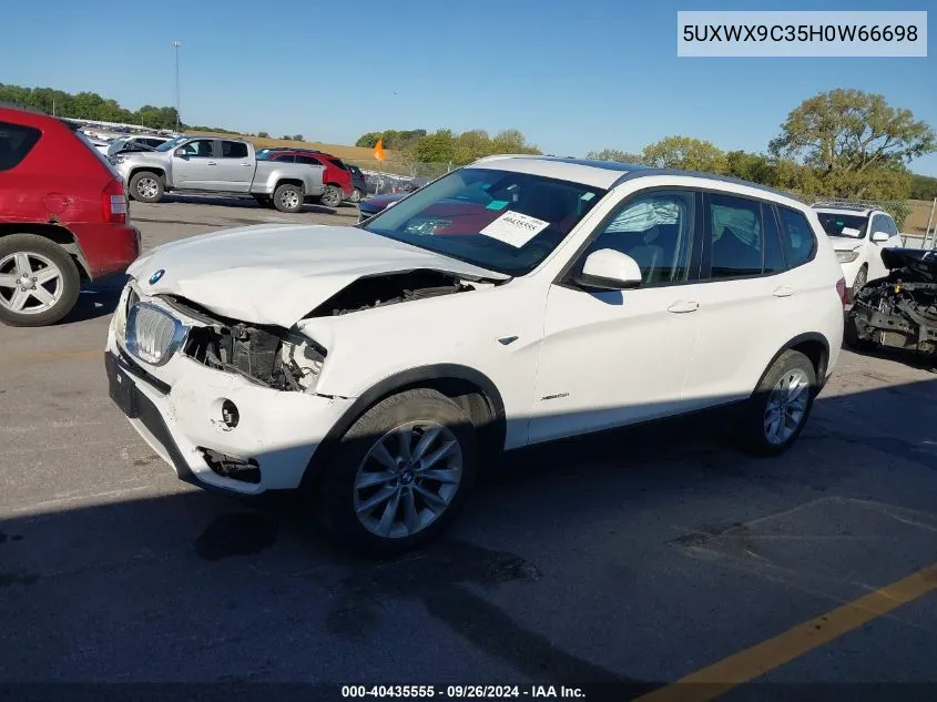 2017 BMW X3 xDrive28I VIN: 5UXWX9C35H0W66698 Lot: 40435555