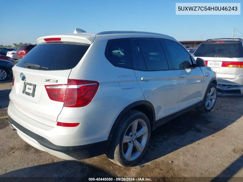 2017 BMW X3 Sdrive28I VIN: 5UXWZ7C54H0U46243 Lot: 40445050