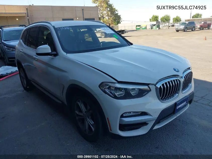 2018 BMW X3 xDrive30I VIN: 5UXTR9C55JLC74925 Lot: 39951102