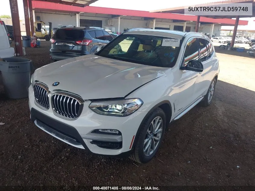 2018 BMW X3 xDrive30I VIN: 5UXTR9C57JLD59748 Lot: 40071405