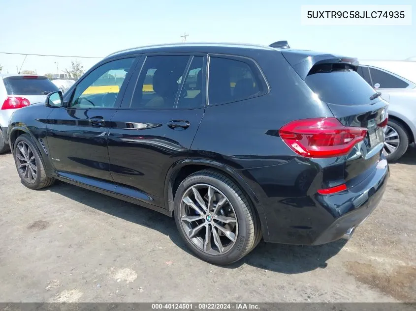 2018 BMW X3 xDrive30I VIN: 5UXTR9C58JLC74935 Lot: 40124501