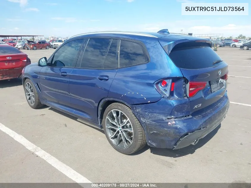 2018 BMW X3 xDrive30I VIN: 5UXTR9C51JLD73564 Lot: 40209175