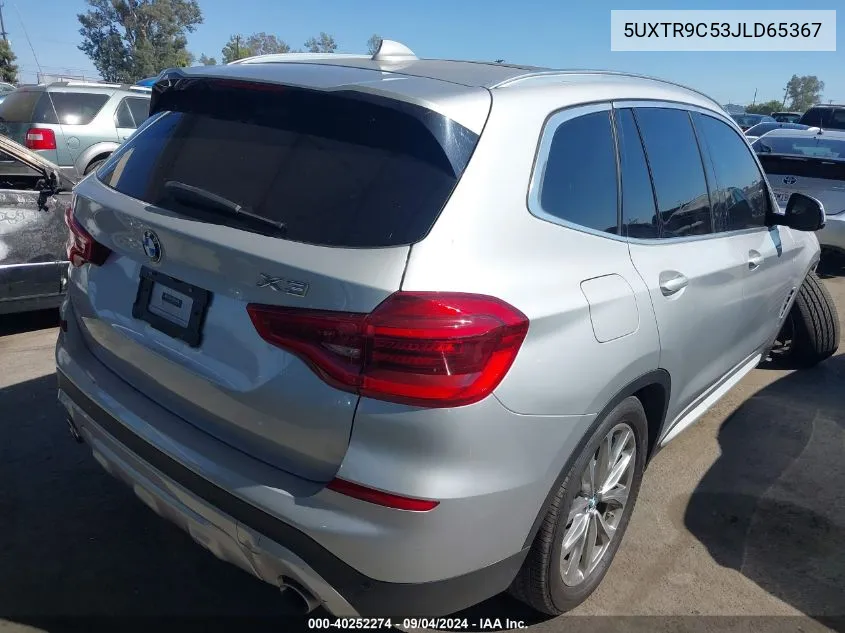 2018 BMW X3 xDrive30I VIN: 5UXTR9C53JLD65367 Lot: 40252274