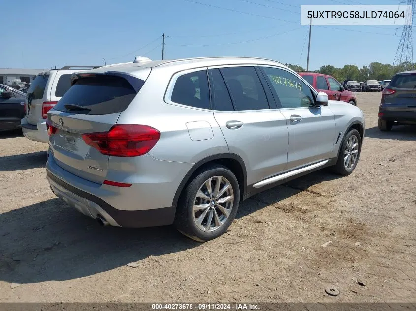 2018 BMW X3 xDrive30I VIN: 5UXTR9C58JLD74064 Lot: 40273678