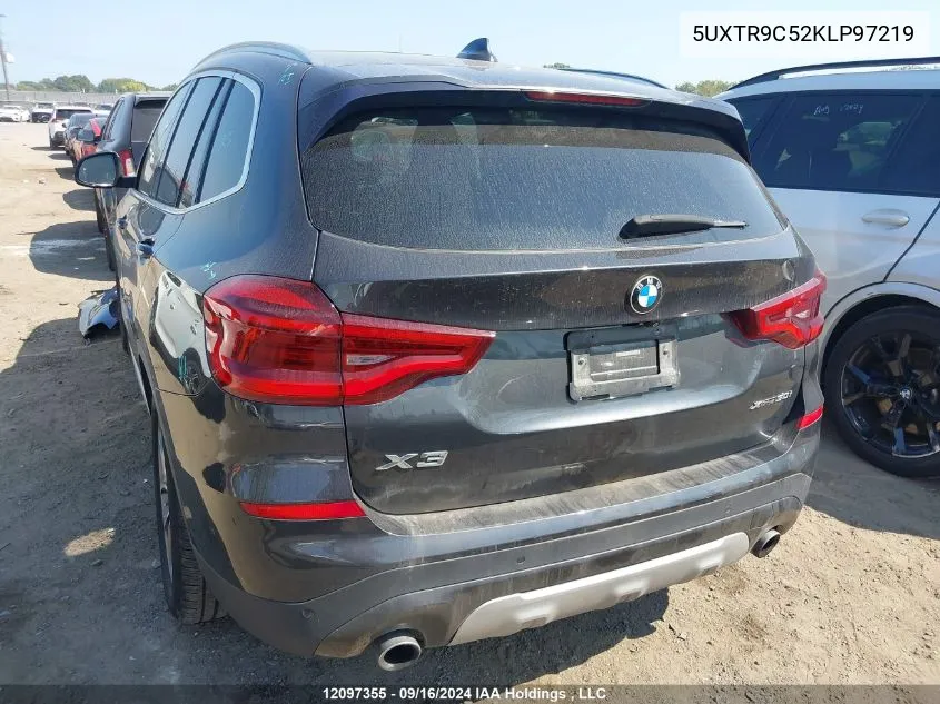 2019 BMW X3 VIN: 5UXTR9C52KLP97219 Lot: 12097355