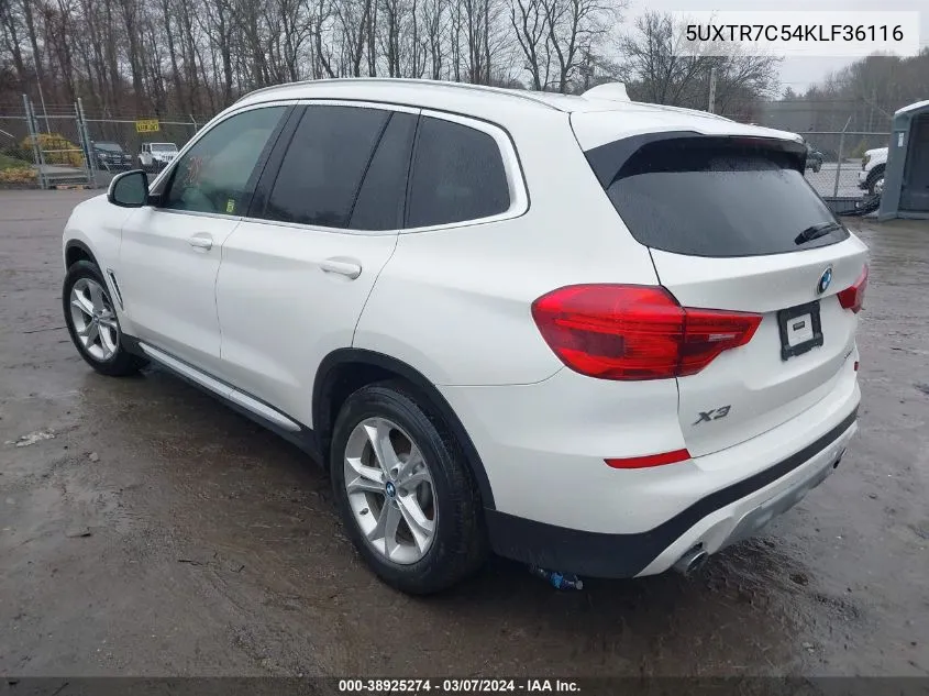 2019 BMW X3 Sdrive30I VIN: 5UXTR7C54KLF36116 Lot: 38925274