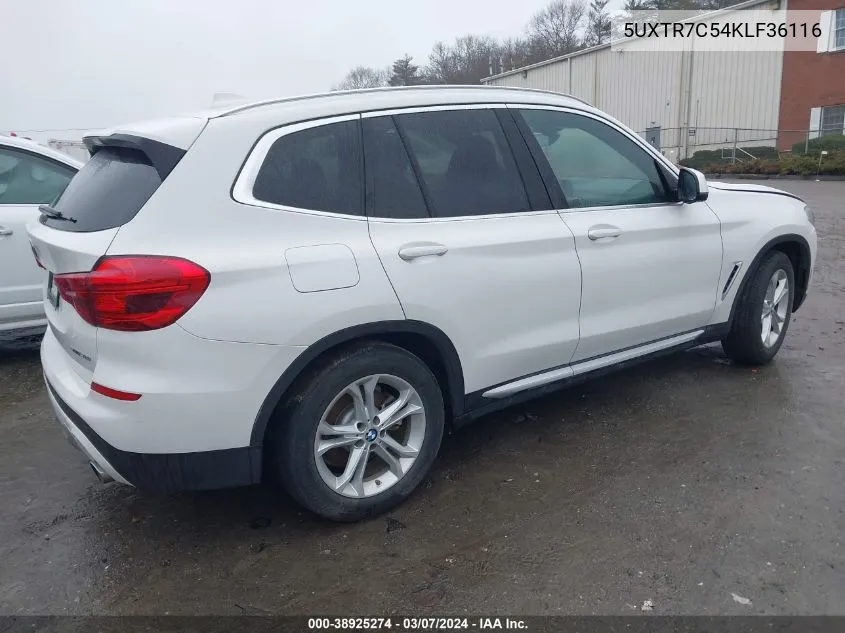 2019 BMW X3 Sdrive30I VIN: 5UXTR7C54KLF36116 Lot: 38925274