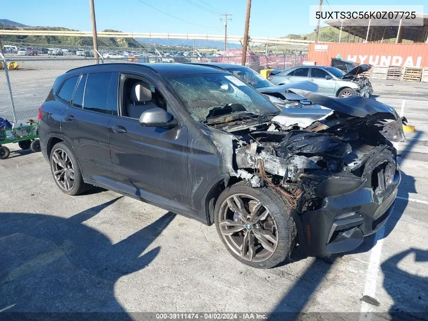 2019 BMW X3 M40I VIN: 5UXTS3C56K0Z07725 Lot: 39111474