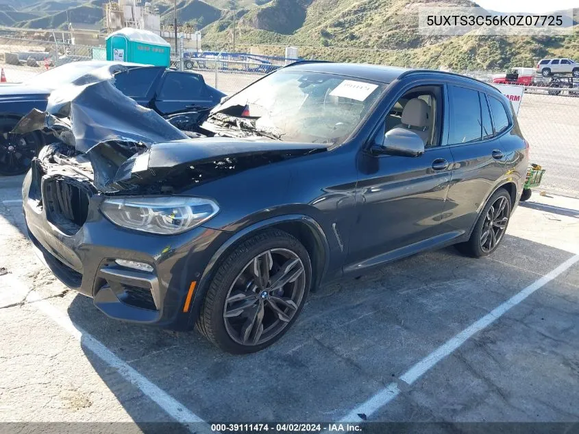 2019 BMW X3 M40I VIN: 5UXTS3C56K0Z07725 Lot: 39111474