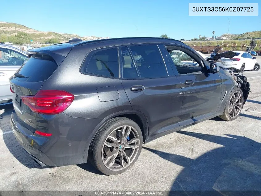 5UXTS3C56K0Z07725 2019 BMW X3 M40I