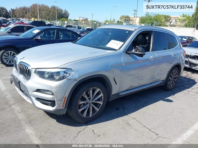 5UXTR7C57KLF33744 2019 BMW X3 Sdrive30I