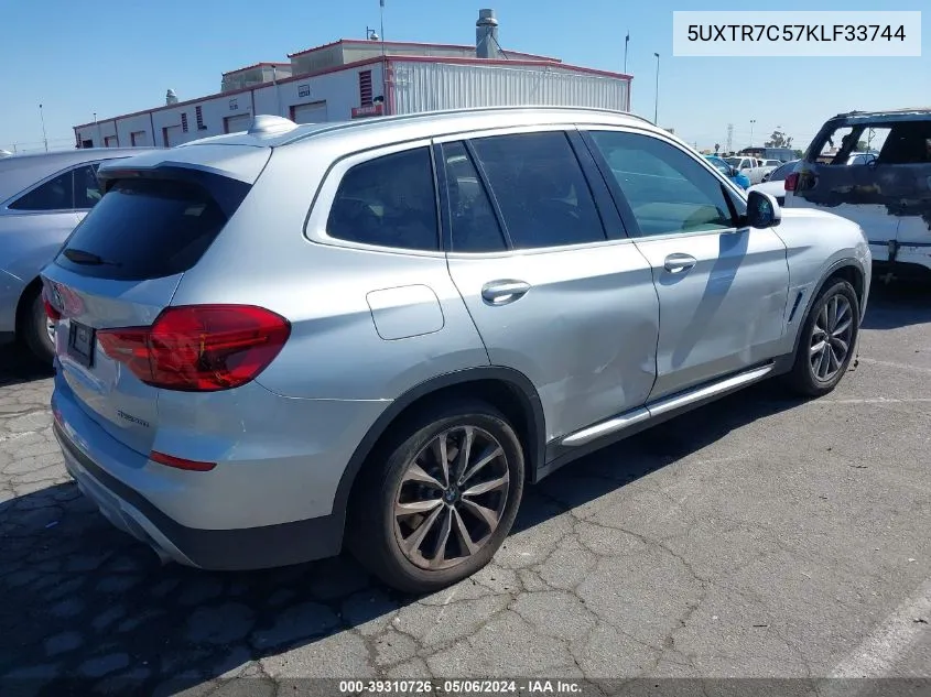 5UXTR7C57KLF33744 2019 BMW X3 Sdrive30I