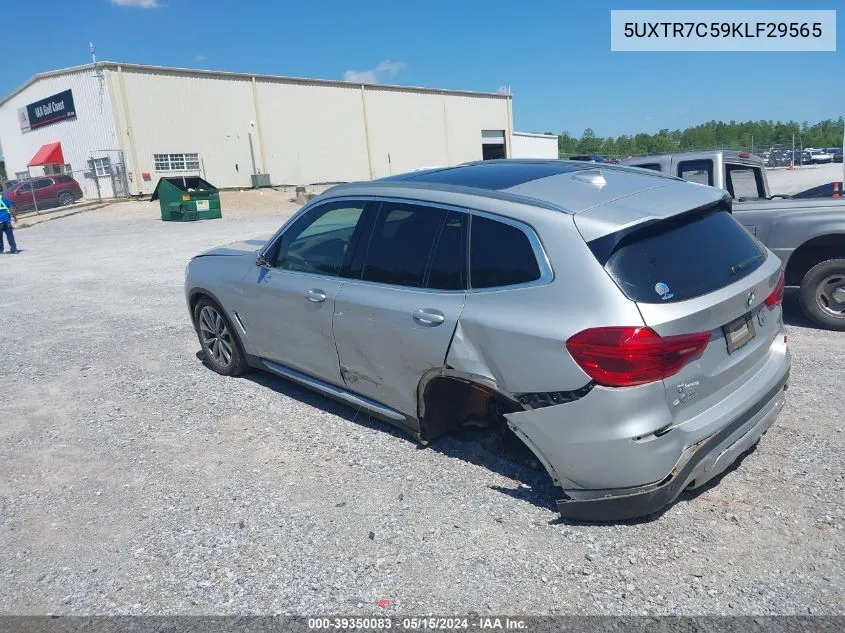 2019 BMW X3 Sdrive30I VIN: 5UXTR7C59KLF29565 Lot: 39350083