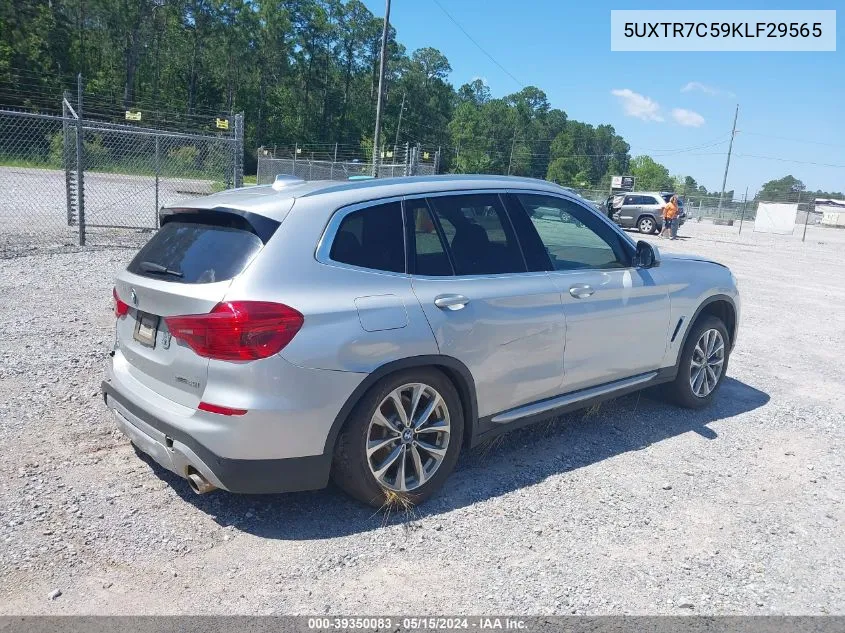 2019 BMW X3 Sdrive30I VIN: 5UXTR7C59KLF29565 Lot: 39350083