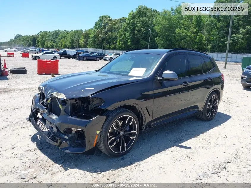 2019 BMW X3 M40I VIN: 5UXTS3C58K0Z03269 Lot: 39503813