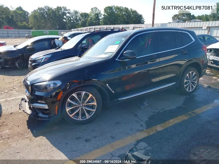 2019 BMW X3 xDrive30I VIN: 5UXTR9C54KLP87081 Lot: 39634567