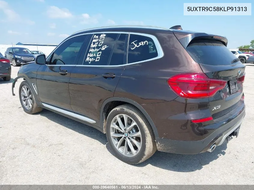 2019 BMW X3 xDrive30I VIN: 5UXTR9C58KLP91313 Lot: 39640561