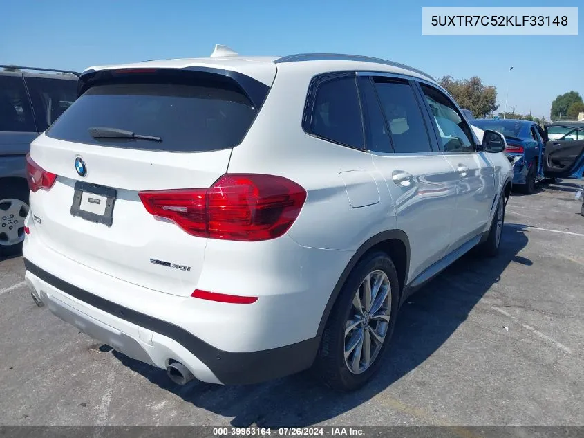 5UXTR7C52KLF33148 2019 BMW X3 Sdrive30I