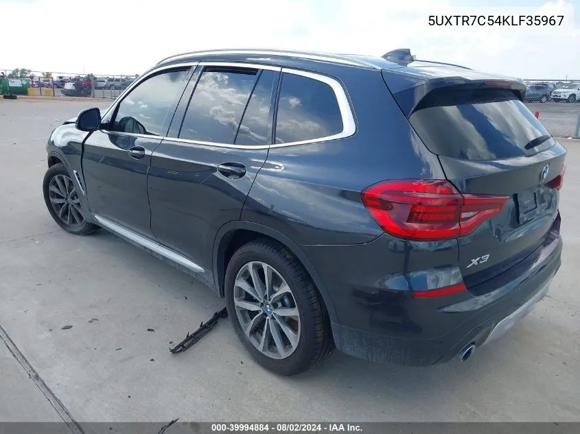 5UXTR7C54KLF35967 2019 BMW X3 Sdrive30I