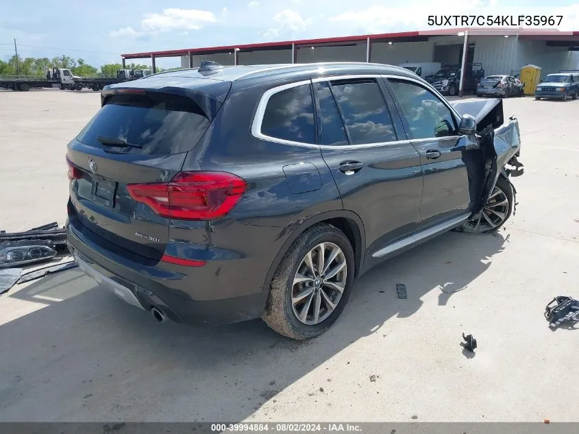 2019 BMW X3 Sdrive30I VIN: 5UXTR7C54KLF35967 Lot: 39994884