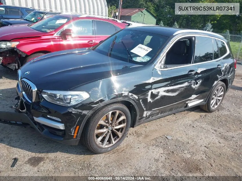 2019 BMW X3 xDrive30I VIN: 5UXTR9C53KLR07341 Lot: 40065648