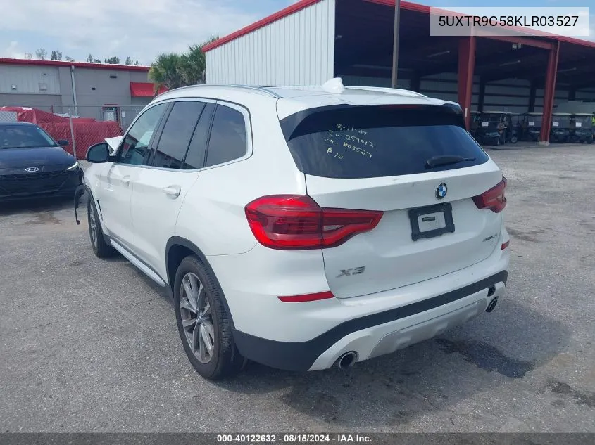 2019 BMW X3 xDrive30I VIN: 5UXTR9C58KLR03527 Lot: 40122632