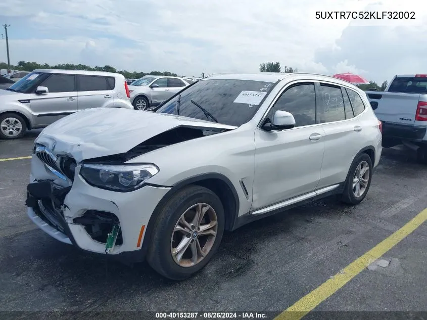 5UXTR7C52KLF32002 2019 BMW X3 Sdrive30I