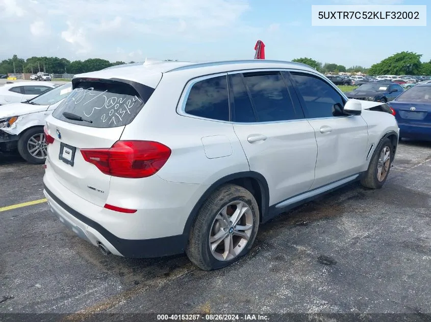 5UXTR7C52KLF32002 2019 BMW X3 Sdrive30I