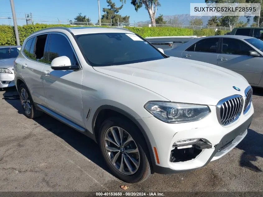 2019 BMW X3 Sdrive30I VIN: 5UXTR7C52KLF28595 Lot: 40153650