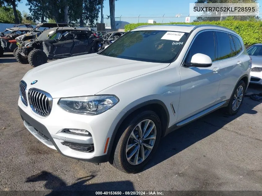 2019 BMW X3 Sdrive30I VIN: 5UXTR7C52KLF28595 Lot: 40153650