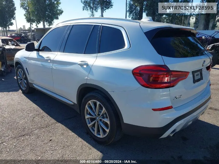 5UXTR7C52KLF28595 2019 BMW X3 Sdrive30I