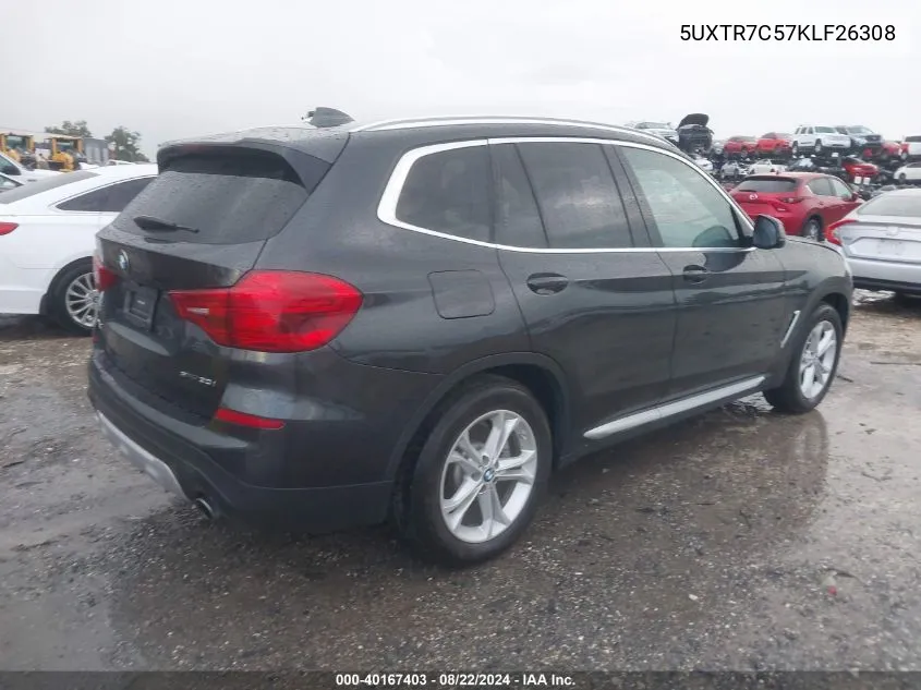 2019 BMW X3 Sdrive30I VIN: 5UXTR7C57KLF26308 Lot: 40167403