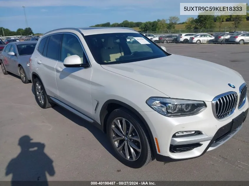 2019 BMW X3 xDrive30I VIN: 5UXTR9C59KLE18333 Lot: 40198487