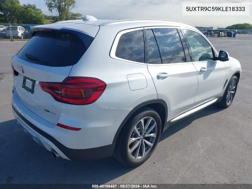 2019 BMW X3 xDrive30I VIN: 5UXTR9C59KLE18333 Lot: 40198487