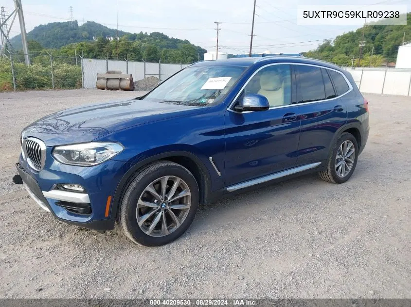 2019 BMW X3 xDrive30I VIN: 5UXTR9C59KLR09238 Lot: 40209530