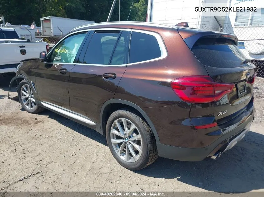 2019 BMW X3 xDrive30I VIN: 5UXTR9C52KLE21932 Lot: 40262840