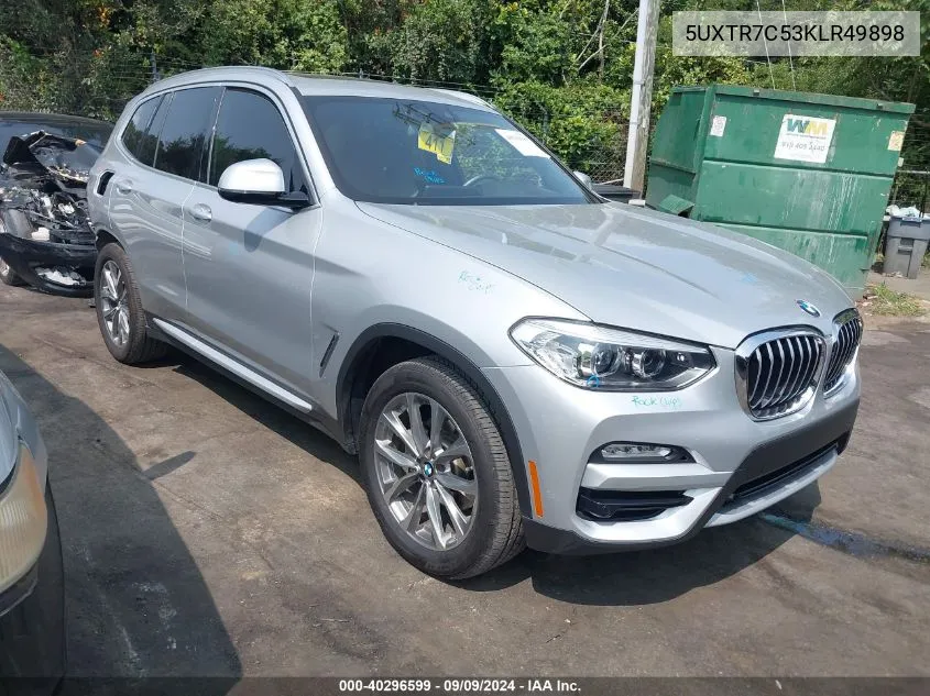 5UXTR7C53KLR49898 2019 BMW X3 Sdrive30I