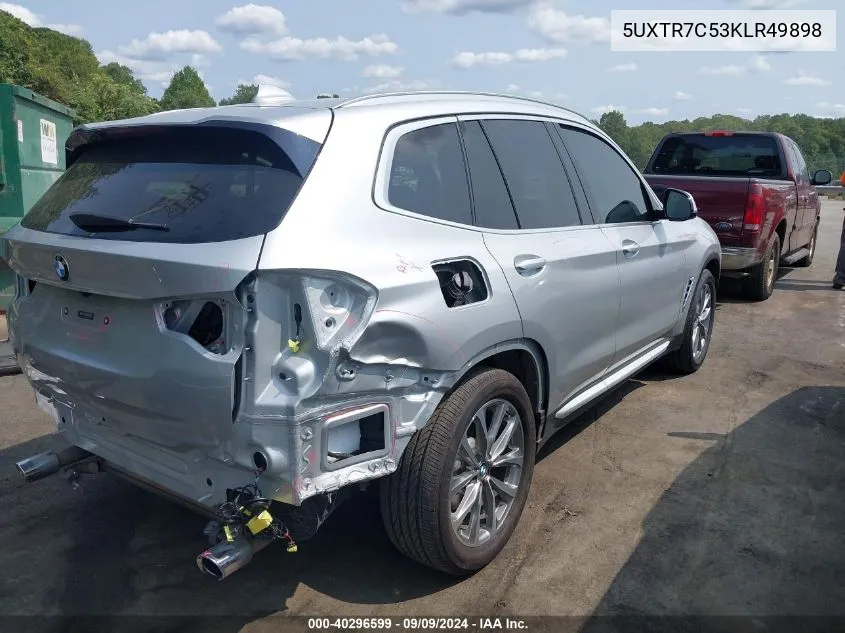 2019 BMW X3 Sdrive30I VIN: 5UXTR7C53KLR49898 Lot: 40296599