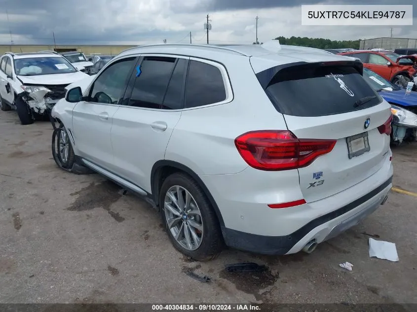 5UXTR7C54KLE94787 2019 BMW X3 Sdrive30I