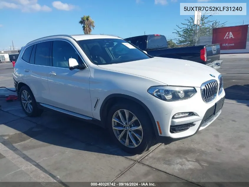 5UXTR7C52KLF31240 2019 BMW X3 Sdrive30I