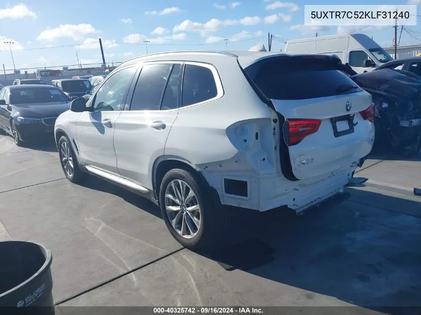 5UXTR7C52KLF31240 2019 BMW X3 Sdrive30I