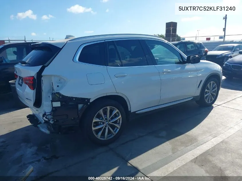 2019 BMW X3 Sdrive30I VIN: 5UXTR7C52KLF31240 Lot: 40325742