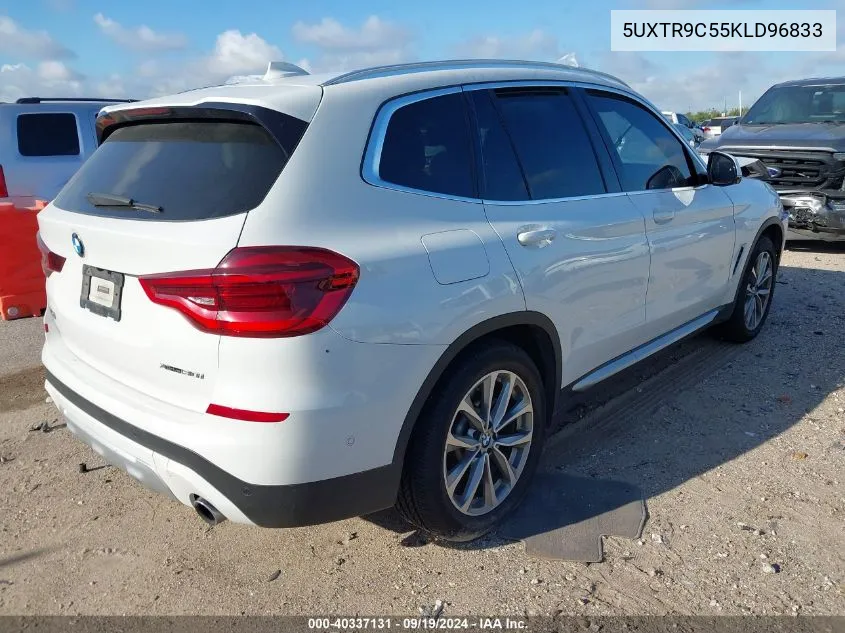 2019 BMW X3 xDrive30I VIN: 5UXTR9C55KLD96833 Lot: 40337131