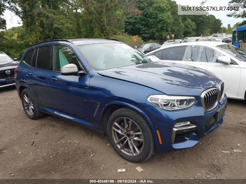 2019 BMW X3 xDrivem40I VIN: 5UXTS3C57KLR74042 Lot: 40348196