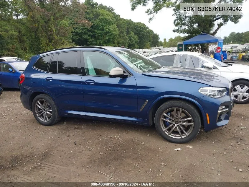 2019 BMW X3 xDrivem40I VIN: 5UXTS3C57KLR74042 Lot: 40348196