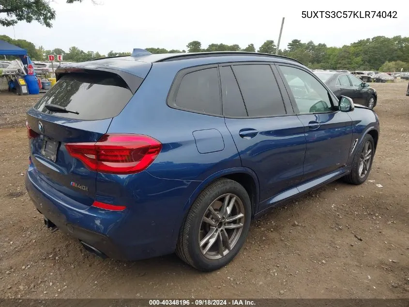 2019 BMW X3 xDrivem40I VIN: 5UXTS3C57KLR74042 Lot: 40348196